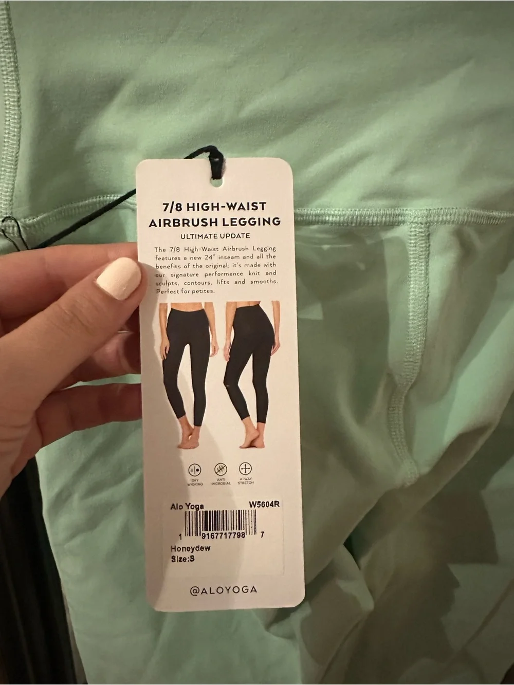 NWT Alo 7/8 High-Waist Airbrush Legging - Honeydew - S